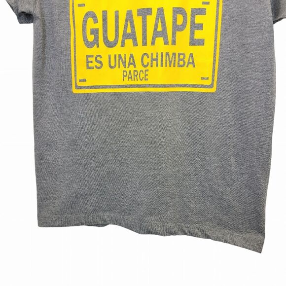 Guatape Es Una Chimba Parce Colombia Grey Yellow Short Sleeve Cotton Tshirt M - Picture 3 of 16